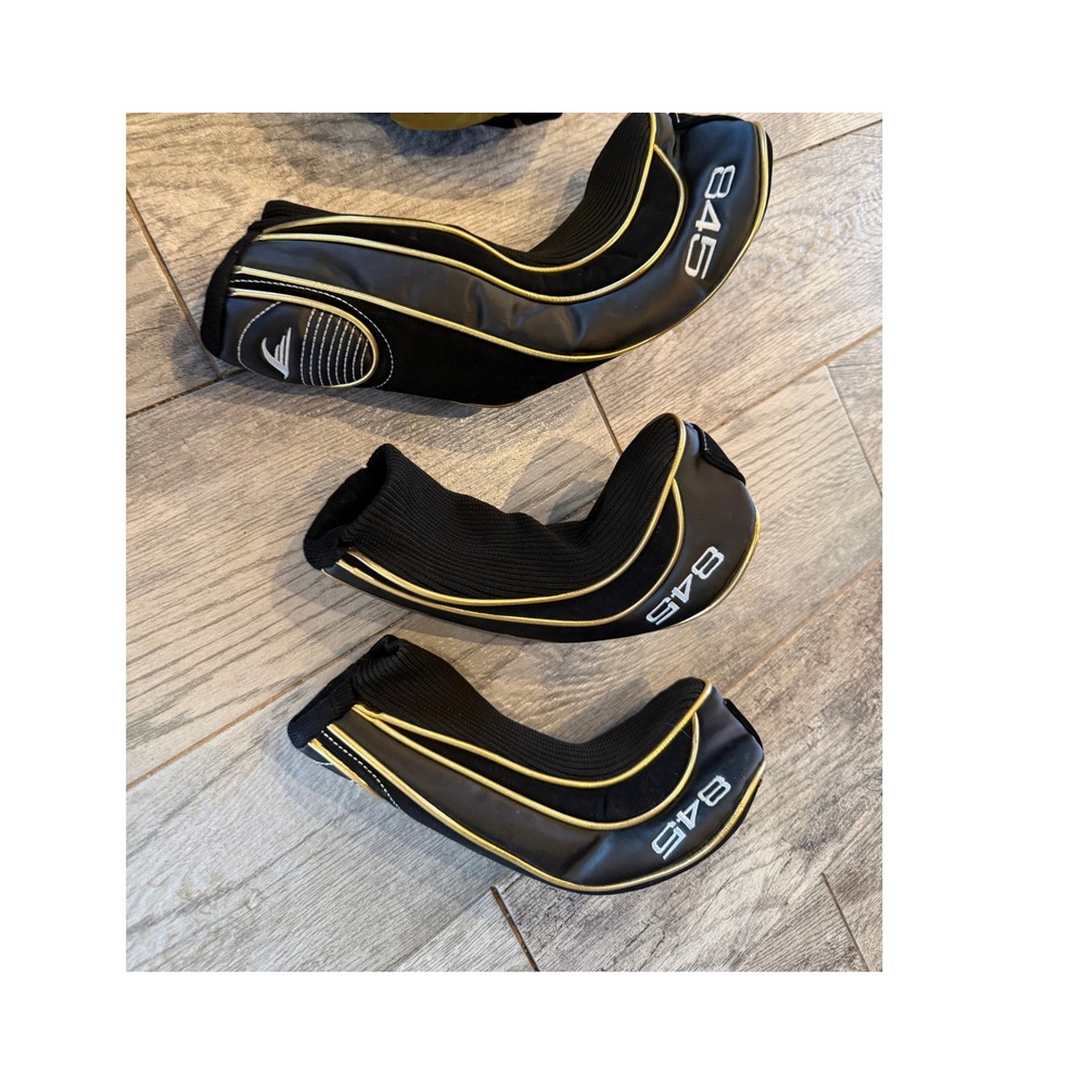 Tommy Armour Golf Headcover Set 3 pc 845 Wood Hybrid Covers Black Gold Fairway